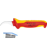 KNIPEX Kabelmesser VDE 985513 Hakenklinge f. Sektorkabel Klinge 28mm, L=190mm