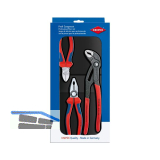 KNIPEX Zangenset 3-teilig Kombizange, Seitenschneider, Wasserpumpenzange