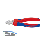 KNIPEX Abisolier-Seitenschneider 2-K Griff verchromt L�nge 160 mm