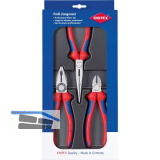 KNIPEX Zangenset Montage 3-teilig Kombizange, Flachrundzange, Seitenschneider