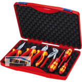 KNIPEX Elektro-Werkzeugbox 002115, 7-teilig im Kunststoffkoffer