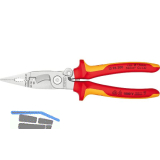 KNIPEX Elektro-Installationszange mit Feder verchromt, VDE, 2-K, 200 mm