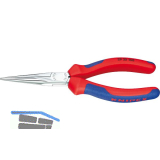 KNIPEX Telefonzange gerade 2925, flach-runde Backen, 2K-Griff, verchromt,L=160mm
