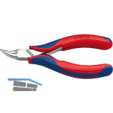 KNIPEX Elektronik Greifzange 3542 DIN 9655 flach-runde Backen 45�, 2K, L=115 mm