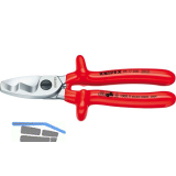KNIPEX Kabelschere m. Doppelschneide VDE 9517 Kabel 20mm/70mm� isoliert L=200mm
