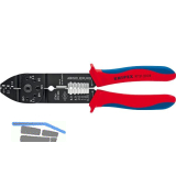 KNIPEX Crimpzange 9721B unisolierte, offene Steckverbinder, 0,5-2,5mm�, L=230 mm