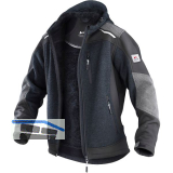K�BLER Strickjacke Form 1741 Innenpl�sch dunkelgrau/schwarz L