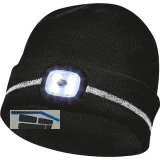 GEBOL Haube mit Reflektionsstreifen und LED-Lampe schwarz