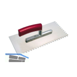 KAUFMANN Auftrag Gl�ttkelle 280 x 130 mm rostfrei zweiseitig gezahnt 12 x 12 mm