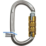 TEUFELBERGER Trilock-Karabiner Stahl Oval EN 362 silber/gold �ffnungsweite 22 mm