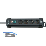 BRENNENSTUHL 4-fach Verteiler schwarz mit Schalter L�nge 325 mm