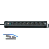 BRENNENSTUHL 8-fach Verteiler schwarz mit Schalter L�nge 490 mm