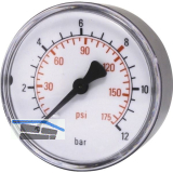 ELMAG Druckluft Manometer 50 mm 0 - 10 bar mit Au�engewinde hinten 1/8"