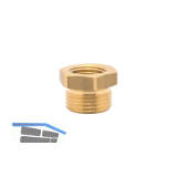 Druckluft Reduziernippel mit IG 3/8" und AG 1/2" aus Messing