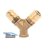 Druckluft Verteiler Messing mit IG 3/8" und 2 Euro Kupplungen