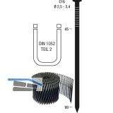 Nagelrollen C16 3,1 x 70 mm HBK blank geharzt Drahtgebunden 16 Grad