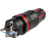 PCE Schutzkontaktstecker 2SL TOPTAURUS2 Gummi 2-polig IP54 schwarz/rot