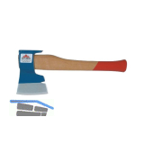 STUBAI Zimmermannshacke 800 Gramm rechts aus Stahl geschmiedet mit Stiel