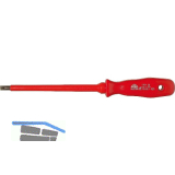STUBAI Schraubendreher VDE 1704 Schlitz 1,6x10x200 mm, Kunststoffgriff, L=320 mm