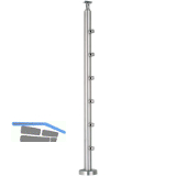CROSO Fertigsteher f�r Bodenmontage, inkl. 6 Traversenhalter, Edelstahl V2A