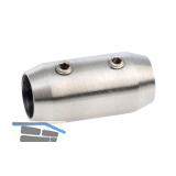 CROSO Verbinder rund Au�en � 18 mm, Bohrung � 12,2 mm, Edelstahl geschliffen V2A