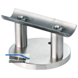 CROSO Wandanker m. Anschlussplatte f. Rohr � 42,4 mm, � 100 mm,Edelstahl V2A