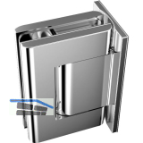 Pendelt�rband Biloba 90� Glas-Wand,beidseitige Platte,Aluminium Edelstahl-Effekt