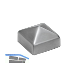 Pfosten-Abdeckkappen f�r Holzpfosten 40 x 40, Edelstahl geschliffen V2A