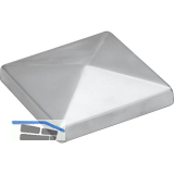 Pfosten-Abdeckkappen f�r Holzpfosten 60 x 60, Edelstahl geschliffen V2A