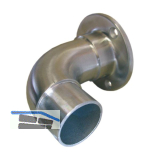 CROSO Flanschrundbogen 90 Grad f�r Rohr � 42,4 x 2, Edelstahl V4A