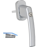 MACO Fenstergriff TRESOR - Sperrzylinder, VK 7 x 35 mm, Alu silber lackiert