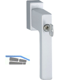 HOPPE Fenstergriff TOULON Sperrzylinder Secustik, VK 32-42 mm, silber eloxiert