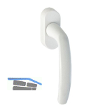 HOPPE Fenstergriff ATLANTA - Secustik, VK 7 x 32 - 42 mm, Alu wei� RAL 9016