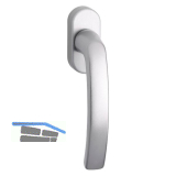 HOPPE Fenstergriff LUXEMBOURG - Secustik, VK 7 x 32 - 42 mm, Edelstahl - Effekt