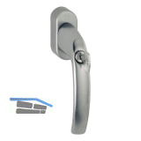 HOPPE Fenstergriff ATLANTA sperrbar Secustik, Aluminium Edelstahl Effekt