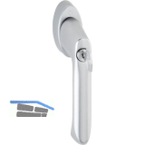 HOPPE Fenstergriff BREST - sperrbar, VK 7 x 32 - 42 mm, Alu silber