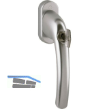 HOPPE Fenstergriff TOKYO - Sperrzylinder, 90�, VK 7 x 35 mm, Edelstahl-Effekt