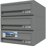 JU Hausbrieffachanlage 3-teilig, 300 x 330 x 380 mm, Stahl grau RAL 9007