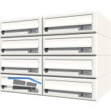 JU Hausbrieffachanlage 8-teilig, 600 x 440 x 380 mm, Stahl wei� RAL 9016