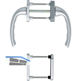 HOPPE Balkont�rgriffgarnitur TOKYO Kurzhalsgriff hoch, silber eloxiert