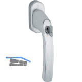 HOPPE Fenstergriff LI�GE - Sperrzylinder, Vierkant 7x43, 35 Nm, silber eloxiert