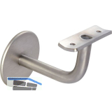 Handlauftr�ger mit Winkel, Ros. � 60 mm, Wandabstand 74 mm, Edelstahl matt
