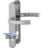 Dr�ckergarnitur LI�GE - auf Schmalschild 36 mm, 67 - 72, Edelstahl-Effekt