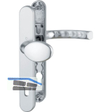 Wechselgarnitur LI�GE - auf Schmalschild 36 mm, Knopf, 67 - 72, silber eloxiert