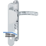 Wechselgarnitur LI�GE - Schmalschild 36 mm, Griffplatte, 67-72, silber eloxiert