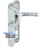 Wechselgarnitur LI�GE - auf Schmalschild 36 mm, 67-72,silber eloxiert