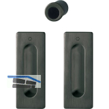 HOPPE Schiebet�rmuschel Set M464 - BL, eckige Rosette, schwarz satiniert