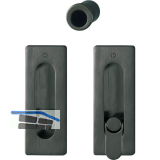 HOPPE Schiebet�rmuschel Set M464 - WC, eckige Rosette, Messing schwarz satiniert