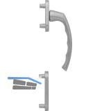 HOPPE Balkont�rgriff-Halbgarnitur LI�GE - au�en hoch, Edelstahl-Effekt