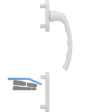 HOPPE Balkont�rgriff-Halbgarnitur LI�GE - au�en hoch, wei�